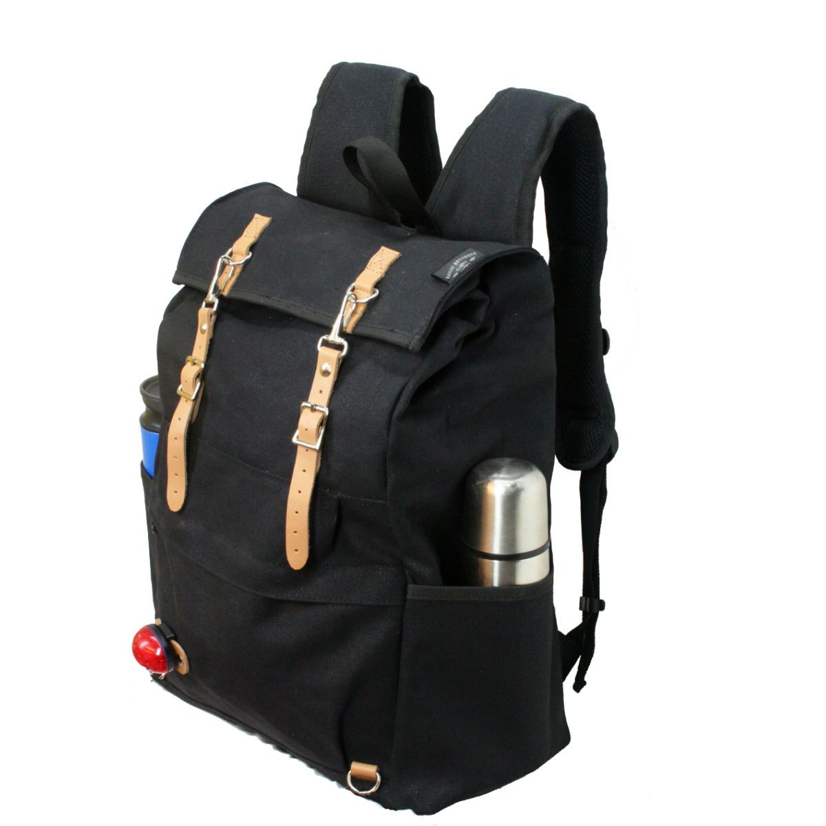 anjo Brothers Waxed Canvas Cycling Rucksack 3/4 view