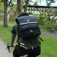 Small Cycling Backpack on rider Metro Compact by Banjo Brothers
