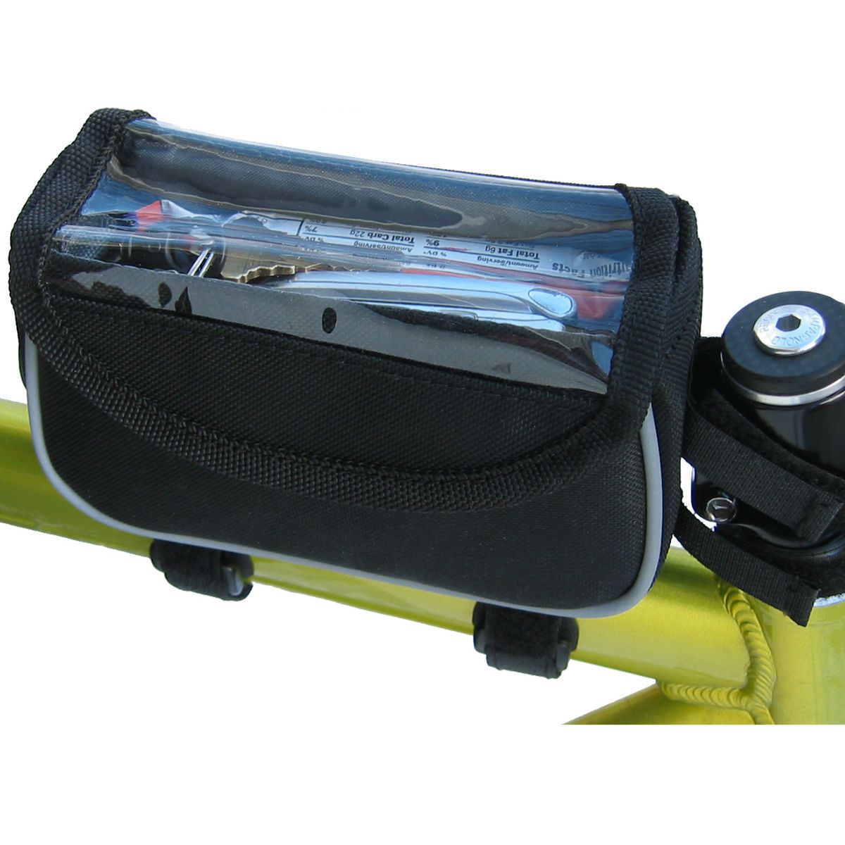 BAG SUNLT TOP TUBE BENTO BOX LG w/PHONE WINDOW BK (G) - The Bike Shop